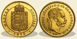 1870-es arany 1 dukát rozettás utánveret - (1870 arany 1 dukát rozettás)