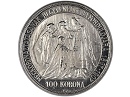 1907-es U P jellt koronzsi Artex veret platina 100 korona