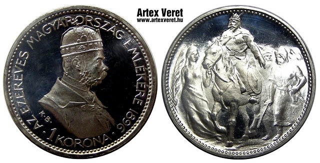 1896-os jelletlen utnveret 1 korona - (1896 1 korona jelletlen artex utnveret)