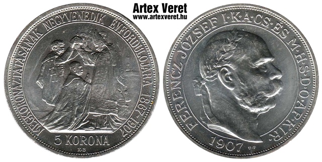 1907-as koronzsi up jells 5 korona - (1907 5 korona koronzsi up jelolessel)