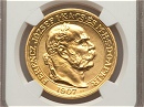 1907-es U•P jellt koronzsi Artex veret arany 100 korona