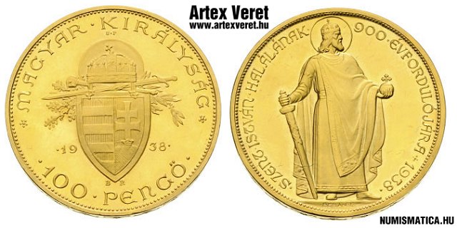 1938-as up arany mints perem 100 peng fantziaveret- (1938 100 peng UP)