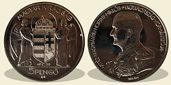 1939-es jelöletlen ezüst Horthy 5 pengő utánveret- (1939 5 pengő jelöletlen)